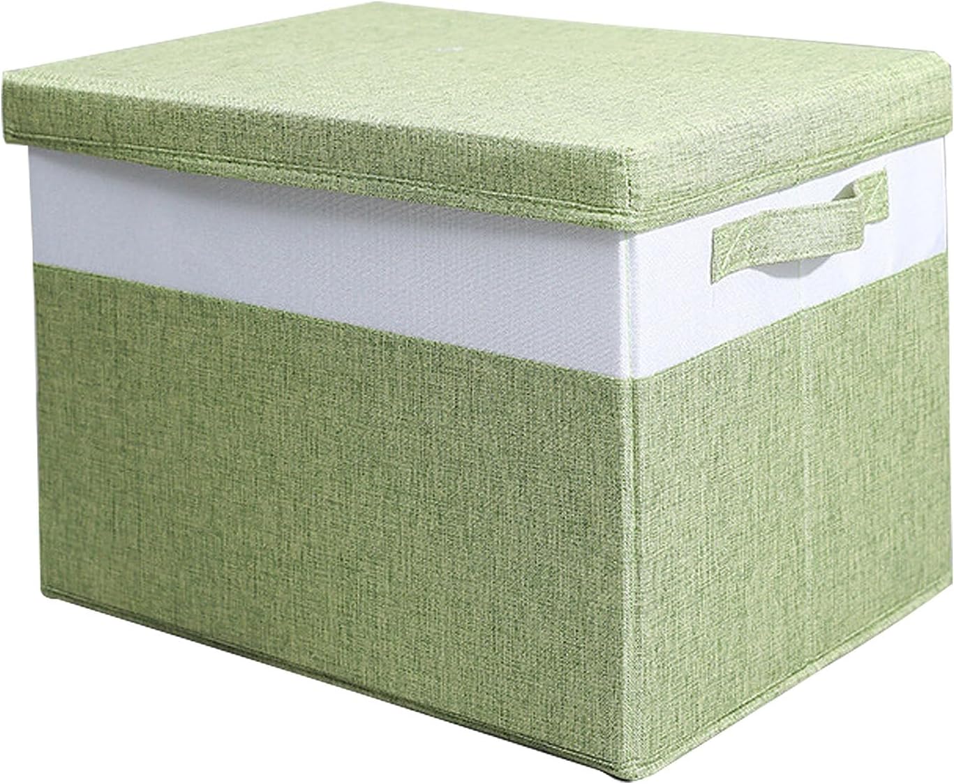 Fabric Stroage Box, Foldable Storage Boxes, Cotton and Linen Material, with Removable Lid, for Clothes, Books, Dolls(Orange,26x36x24cm/10x14x9in)