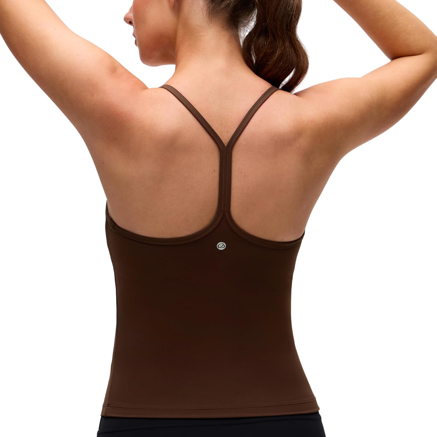 CRZ YOGA Butterluxe Racerback Tank Tops for Women - Scoop Neck Spaghetti Strap Padded Workout Camisole with Built in Bra