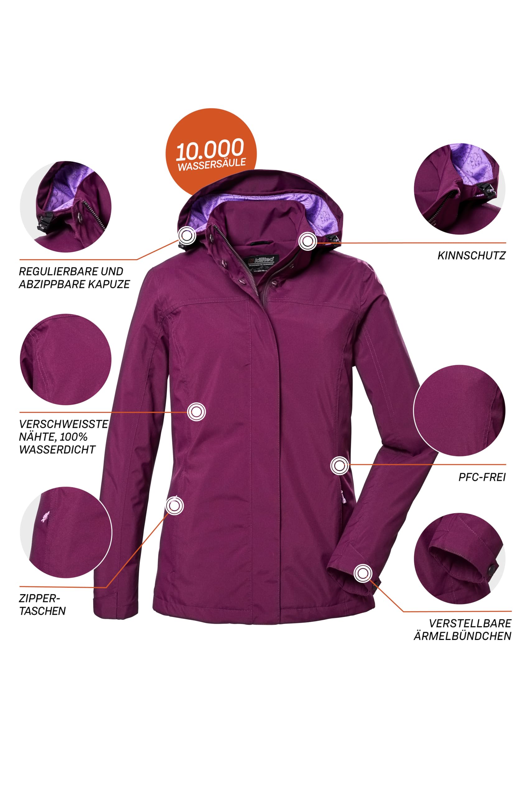 Killtec Funkcjonalna kurtka/kurtka outdoorowa z odpinanym kapturem Women´s Kos 42 Wmn Jckt