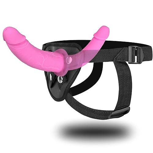 Strap On Dildo Womens Sex Toys - Double Ended Dildo Flesh Silicone Fantasy Dildo Long Dildos Strap On Harness Big Anal Dildos Female Sex Toy Adult Toys for Women(Pink - Strapon-Pink