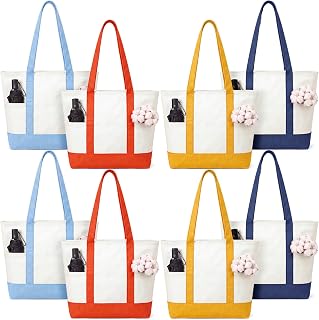 Capoda 40.6 x 35.6cm(16 x 14인치) 캔버스 토트백, 포켓 2개, 벌크 지퍼 토트 재사용 가능한 빈 승화 백, 쇼핑 식료품 DIY용