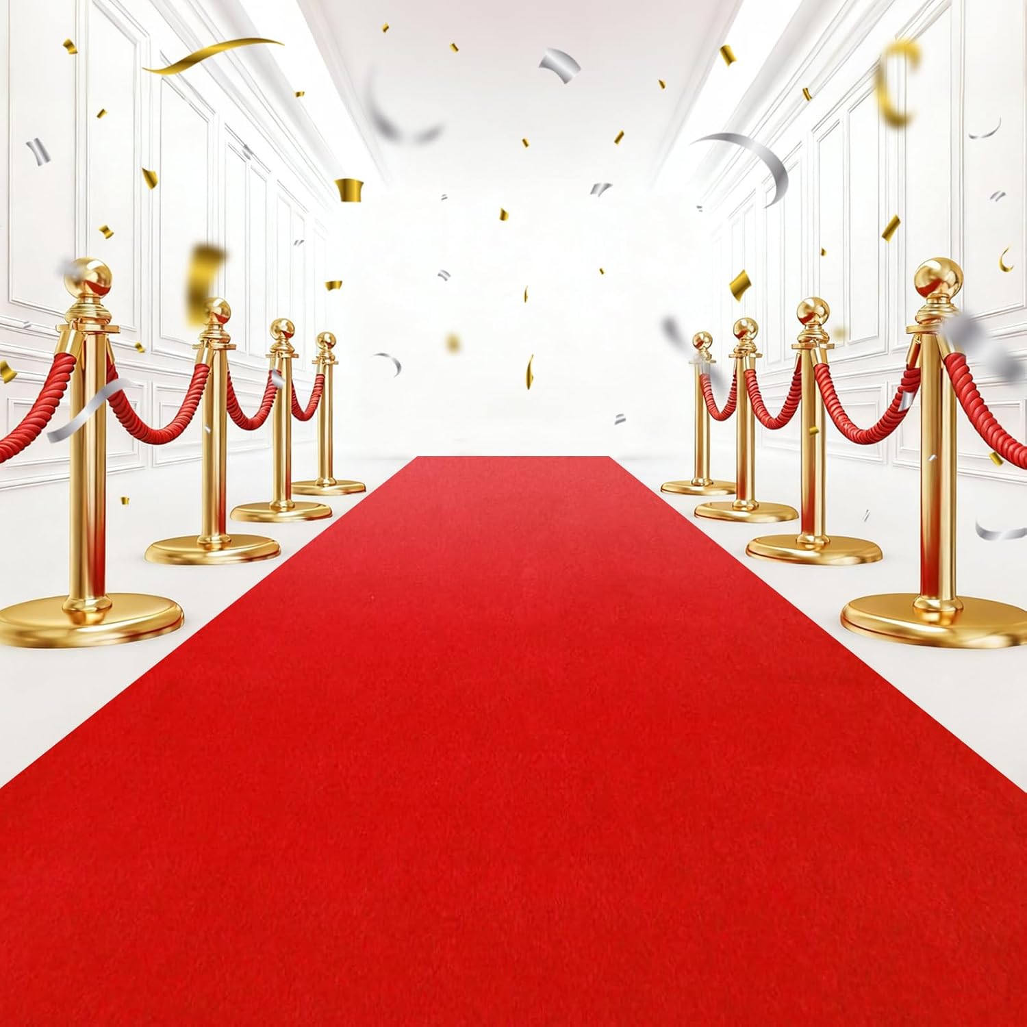 900 GSM Extra Thick 3x10 ft Red Carpet Runner for Partys, Polyester Aisle Rug with Non-Slip Rubber Backing, Wedding Ceremony & Event Decorations, Hollywood Runway Carpet for Proms & Proposals