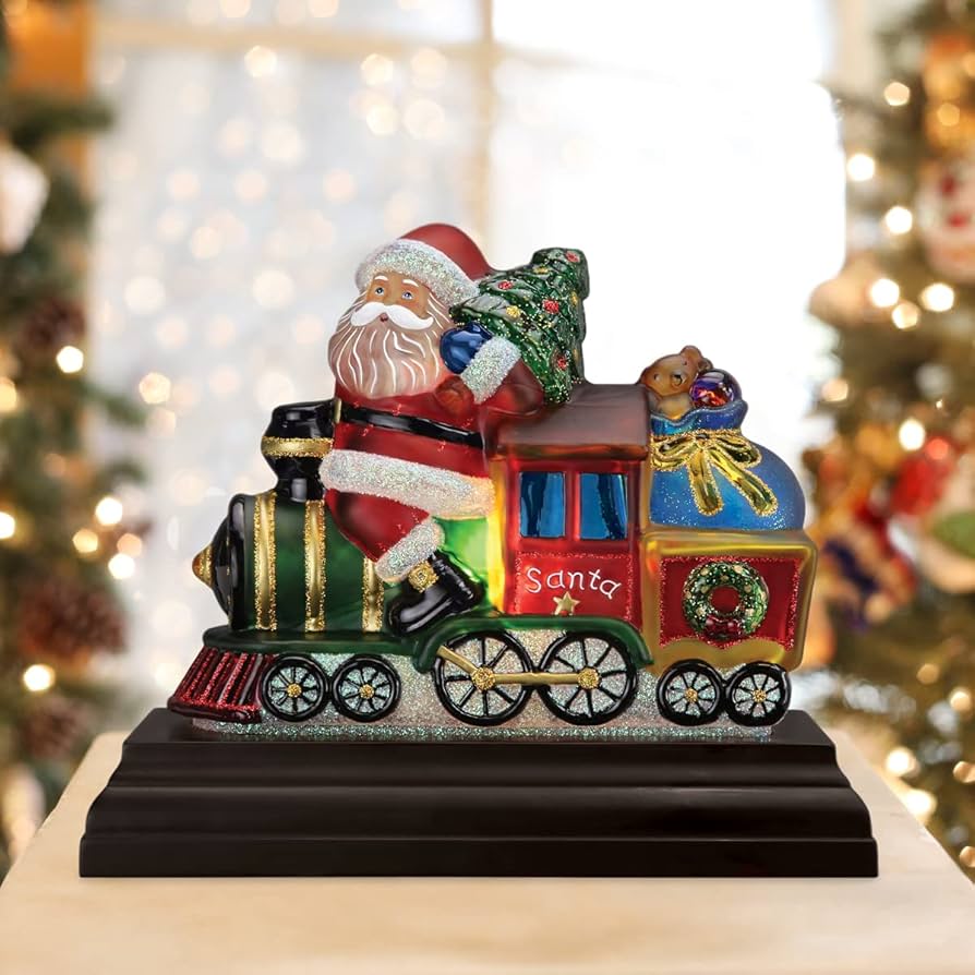 Amazon.com: Old World Christmas Santa on Locomotive Light