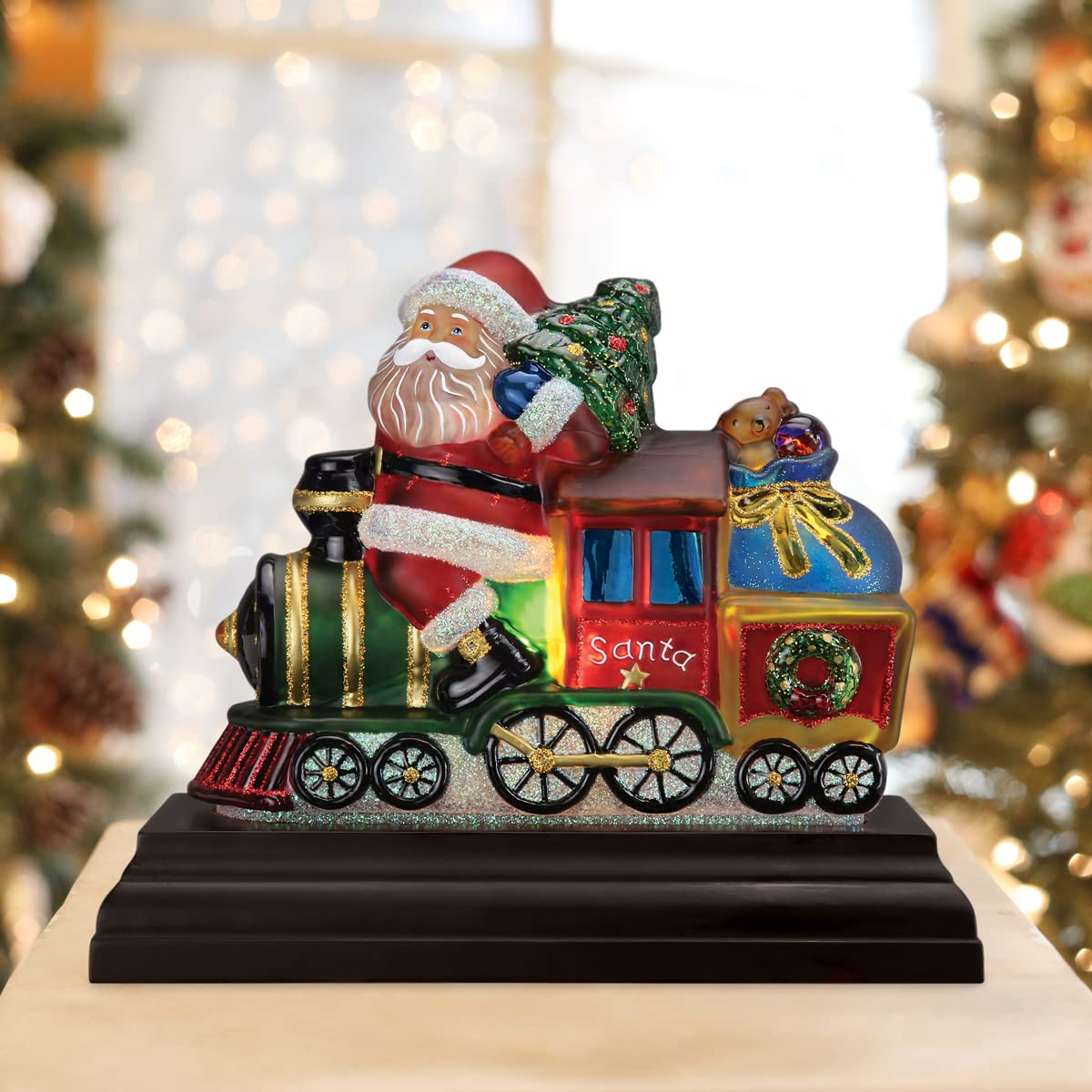 Amazon.com: Old World Christmas Santa on Locomotive Light