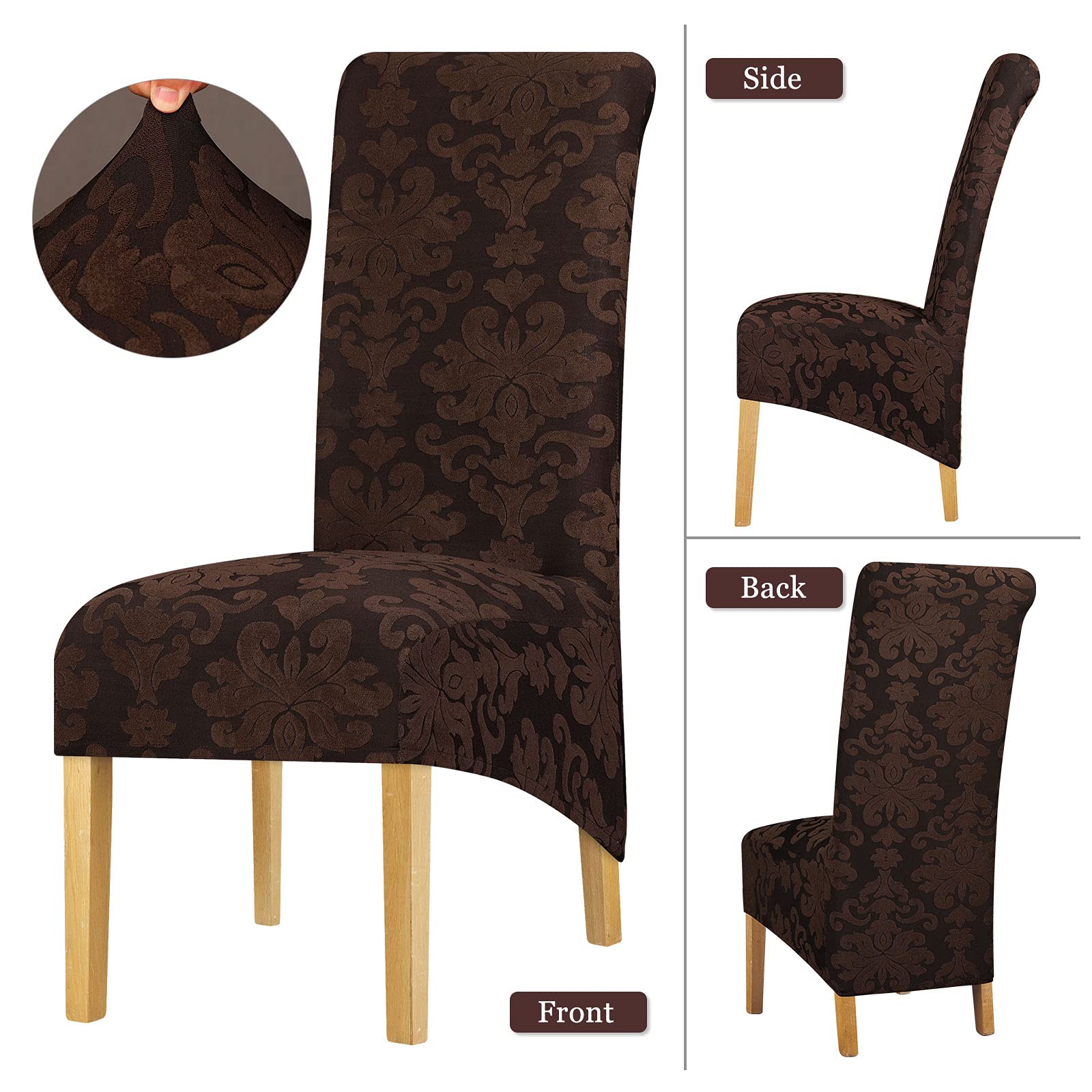 Leorate High Back Chair Covers Set of 6 - Image 3