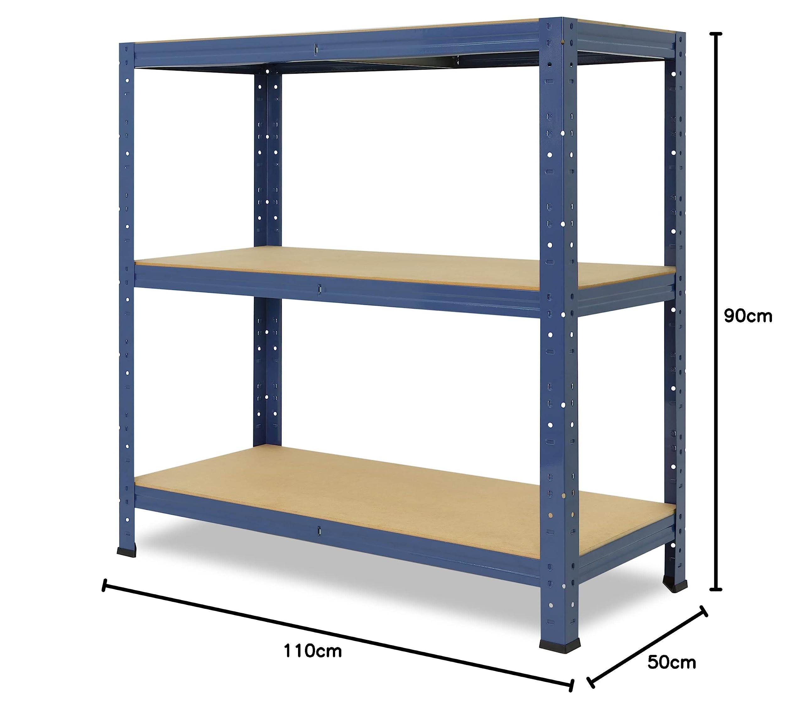 shelfplaza Home 90x110x50cm regał metalowy niebieski: 3x175kg