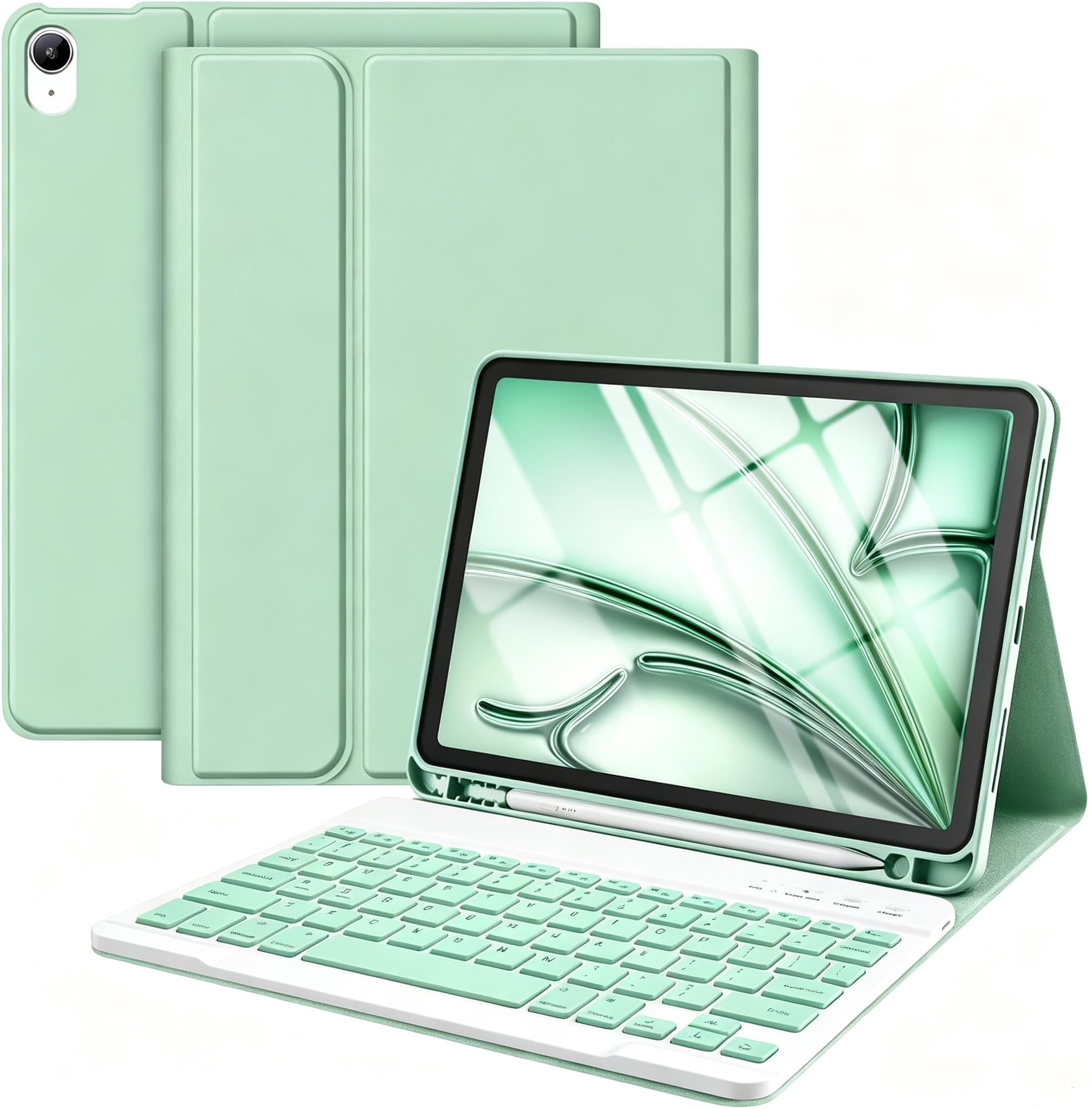 TaIYanG - Funda para iPad Air de 11 pulgadas con teclado 2024, para iPad Air de 5ª generación con teclado, funda desmontable para teclado Bluetooth, funda con soporte para iPad Air de 11 pulgadas,