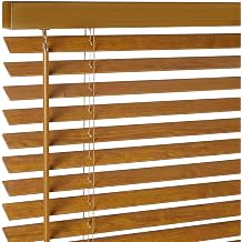 2" Cordless Real Wood Blinds for Indoor Windows,Custom Size Teak Wood Grain