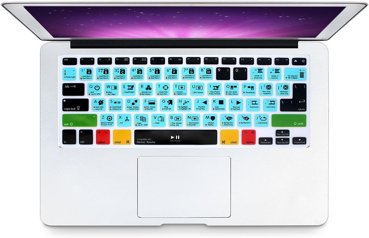 MMDW Davinci Resolve Shortcuts Keyboard Skin Hot Keys Keyboard Cover for MacBook Pro 13" 15" 17"(with or w/out Retina Display) Silicone Skin for MacBook Old Air 13" - Image 5