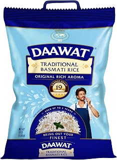 Daawat Traditional Basmati Rice 10lb Bag - Extra Long Grain Authentic Himalayan White Rice