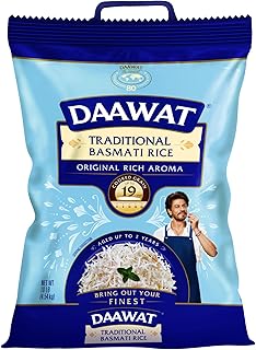Daawat Traditional Basmati White Rice - Authentic Extra Long Grain Basmati Rice - 10 lb Bag