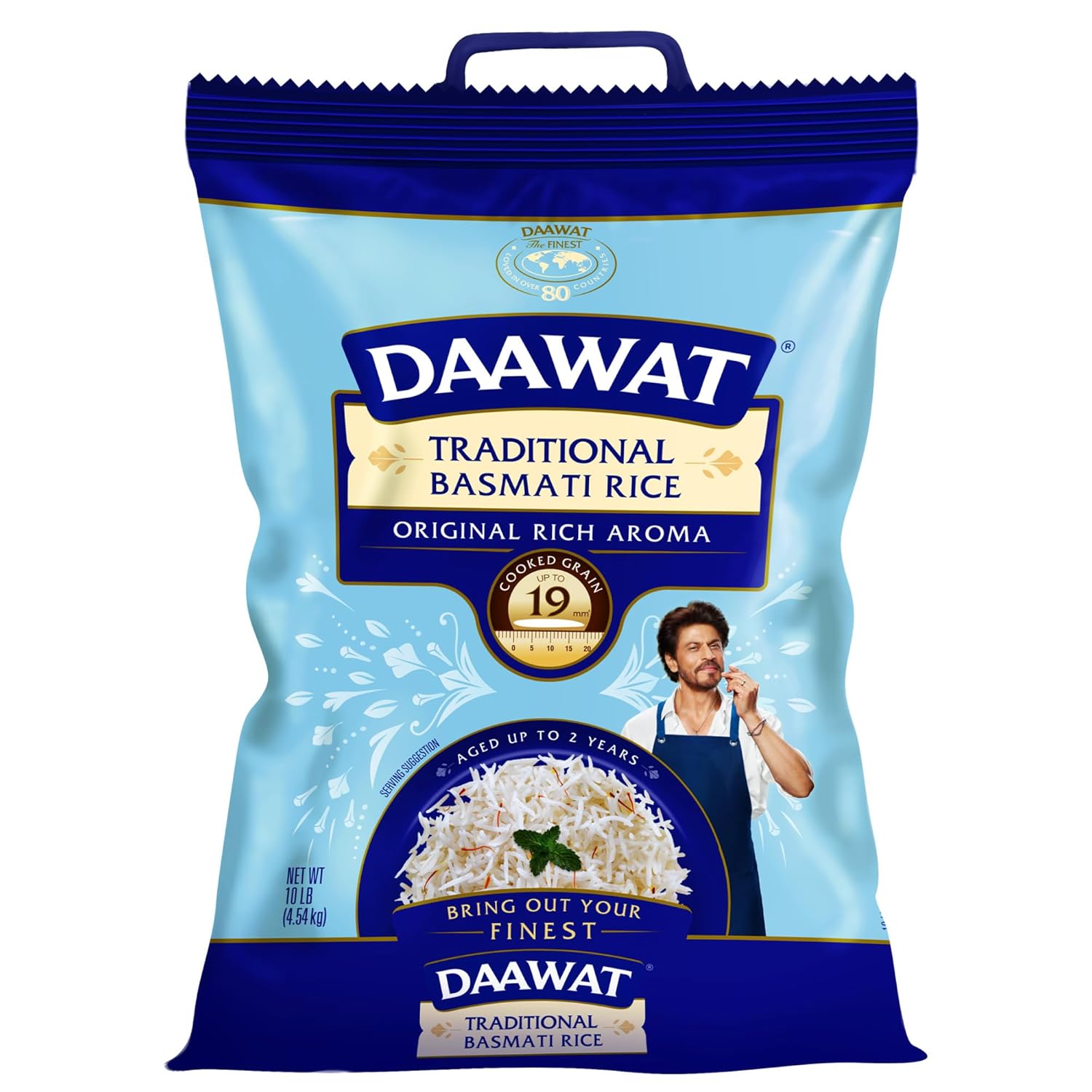 Daawat Traditional Basmati White Rice 10 lb - Authentic Extra Long Grain Himalayan Aromatic Rice