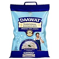 Vista 1 de Arroz blanco basmati tradicional Daawat - Arroz basmati auténtico de grano extra largo - Bolsa de 10 libras