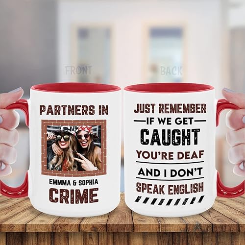 Miniatura 5 de Vaso personalizado para hermana mejor amiga de Soul Sister Bestie If We Get Caught Partners In Crime regalos de foto personalizados para mejor amiga