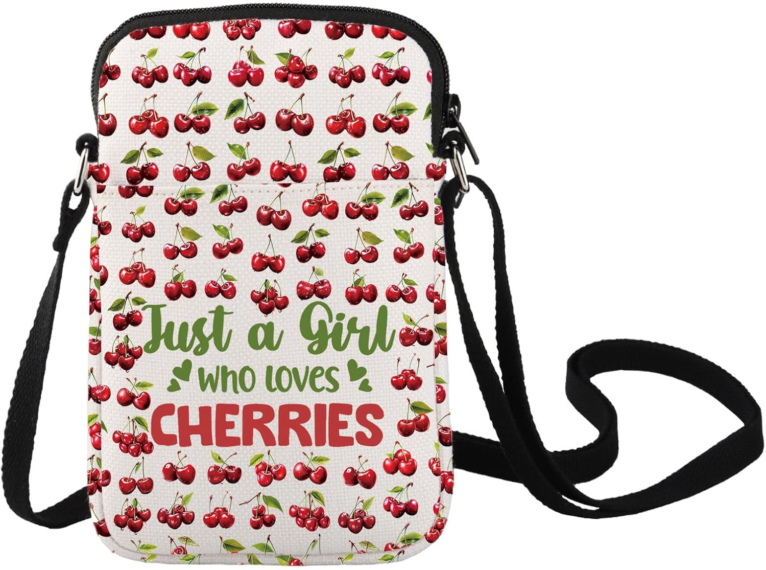 LEVLO Funny Cherry Crossbody Bag Fruit Lover Gift Cherries Shoulder Bag Cherry Lover Merchandise