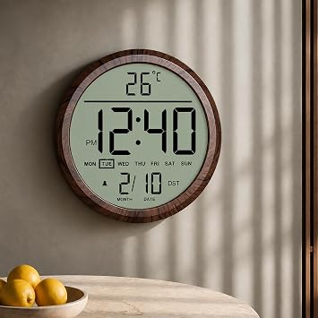 Maxstar Digital Wall Clock Battery Operated 8" Large Display for Home