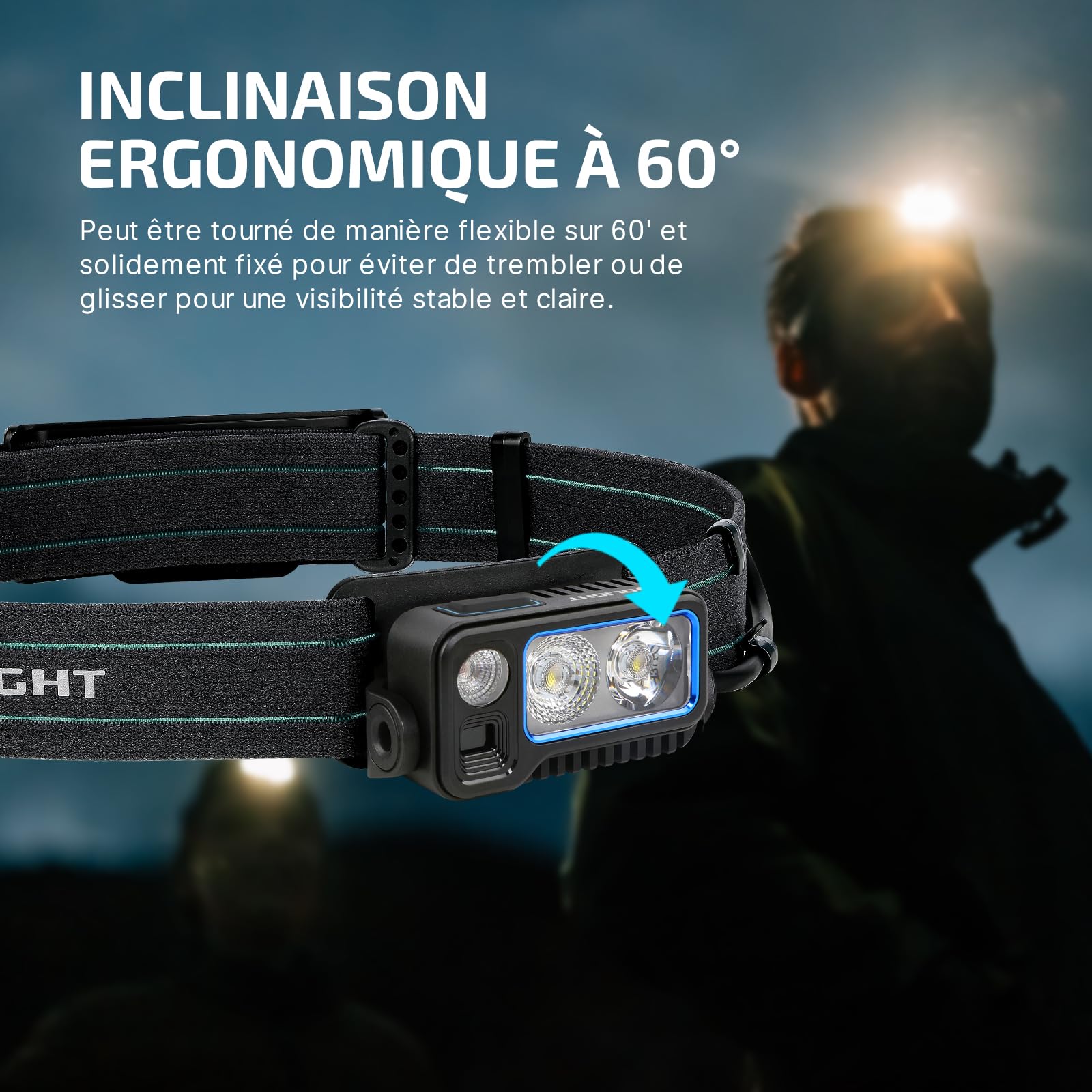 OLIGHT Array 2 Pro Lampe Frontale Puissante 1500 Lumens 150m Grande Autonomie avec Mode SOS Et 3 Sources Lumineuses pour Camping Course pêche escalade randonné