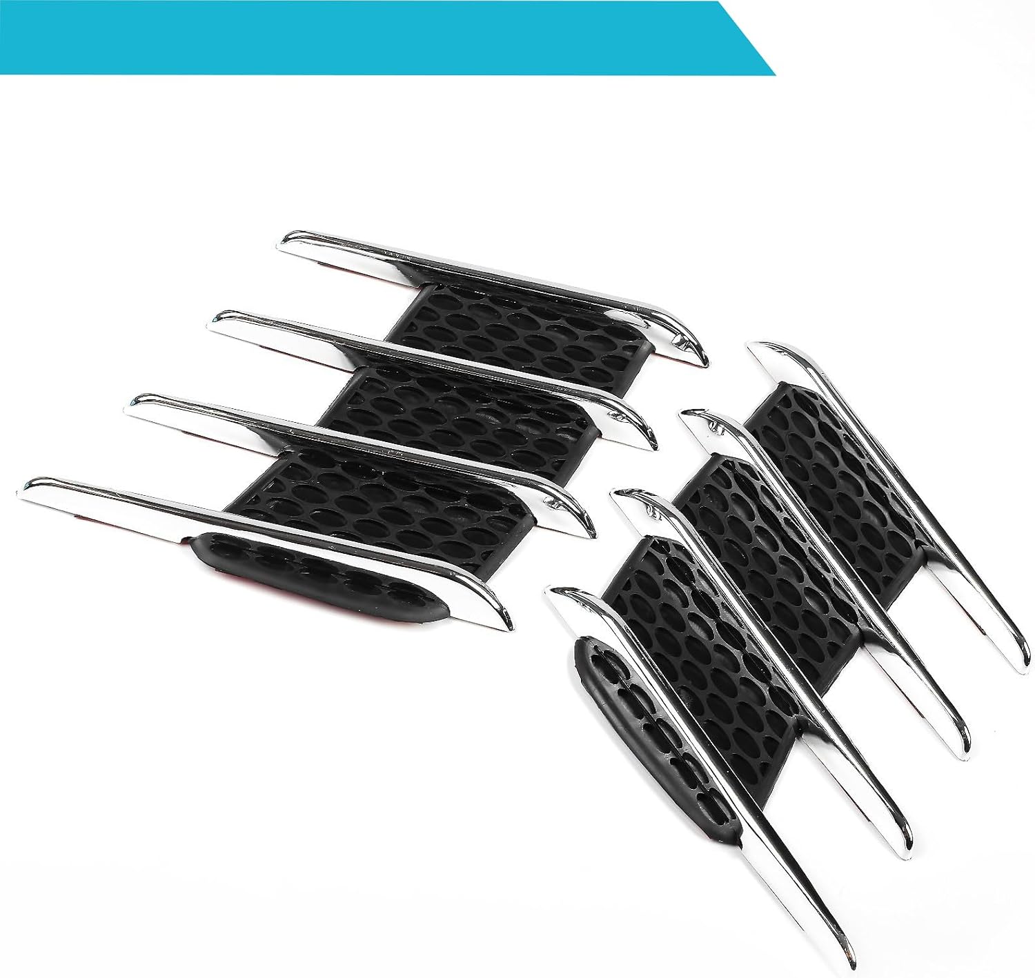 2PCS Hood Vents for Cars, Car Exterior Hood Side Air Intake Flow Vent, Car Hood Scoop Air Vent, Shark Gills Outlet Decorative Trim Sticker Vent Intake Grille Decoration