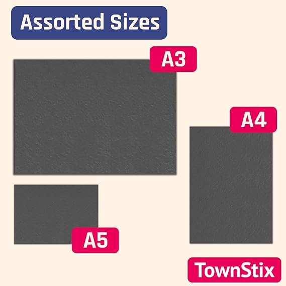 50 Sheets, A4 300gsm Card Thick Art Paper - Black