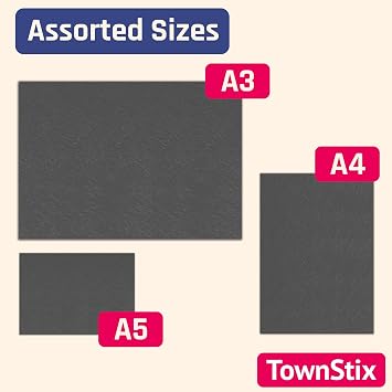 50 Sheets, A4 300gsm Card Thick Art Paper - Black