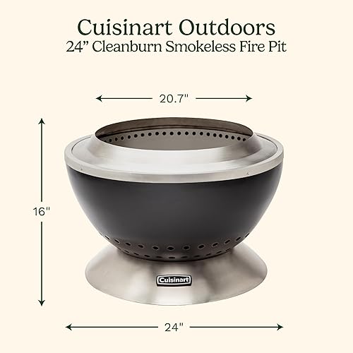 Miniatura 21 de Cuisinart Cleanburn - Chimenea sin humo de 19.5 pulgadas con base extraíble para cenizas, chimenea portátil de leña al aire libre, calentador