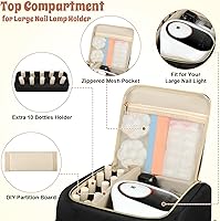 Vista 3 de Bolsa Organizadora de Esmalte de Uñas Soporta Esmalte de Uñas (15ml/0.5 fl oz) y Lámpara de Uñas, Estuche de Almacenamiento de Kit de Uñas de Cuero