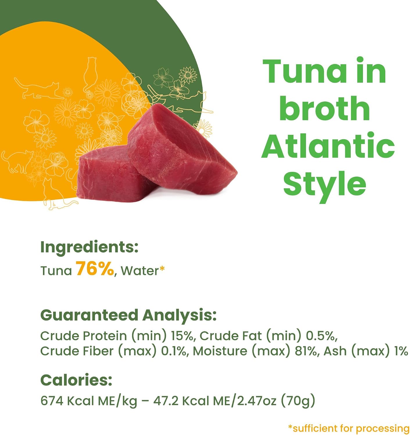 Almo Nature HQS Natural Wet Cat Food Tuna in broth Atlantic Style 2.47 oz (Pack of 24)