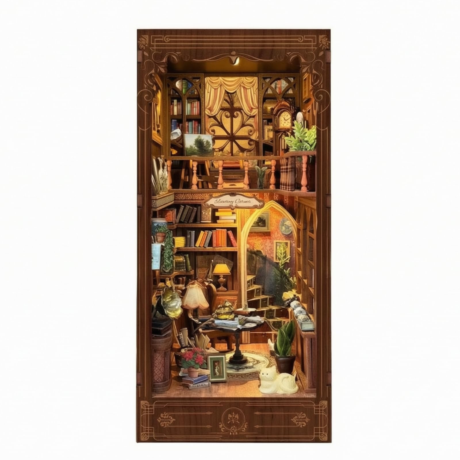 Gralara Magisch Book Ecke | Beleuchtet, 3d puzzle mit Beleuchtung, diy, Buchstütze mit Led-Licht, für Bücherregal