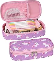 Vista 24 de Estuche para lápices Bagseri para niños - Bonito estuche para lápices para niños, estuche organizador de lápices de gran capacidad para estudiantes