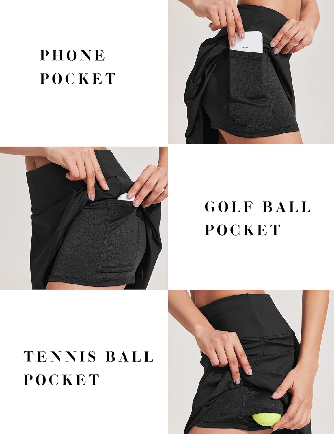 COOrun 18" Skorts for Women High Waist Golf Skirt Pleated Athletic Tennis Skorts with 4 Pockets Shorts Casual Modest Skirts - Image 4
