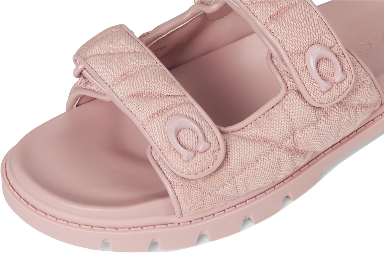 COACH womens Sculpted C Quilted Washed Denim Double Band Sandals - Image 7