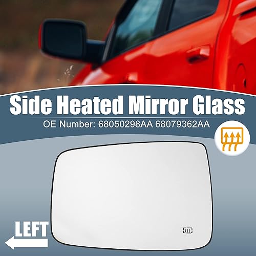 Miniatura 2 de Espejo calefactable 68050298AA 68079362AA con placa de respaldo izquierdo del lado del conductor, espejo exterior del coche para Dodge para Ram 1500