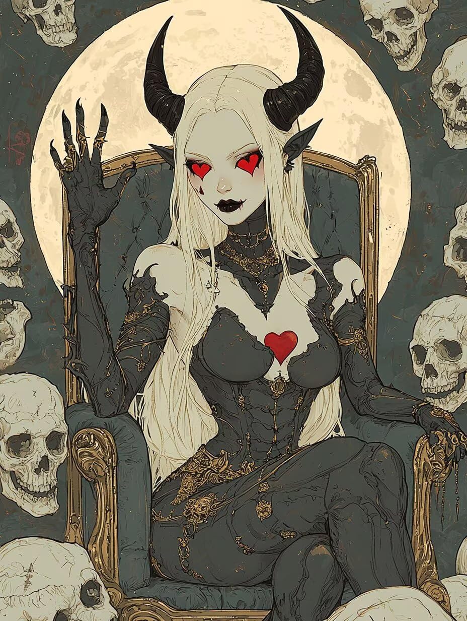 WEISHIWE Malen nach Zahlen Erwachsene Totenkopf mit Teufel, 70x90cm x-565 | Handgemalt Ölgemälde Kit für Mädchen Jungen ab 7 8 9 Jahre, Rahmenlos, für die Wanddekoration zu Hause, DIY Acrylmalerei