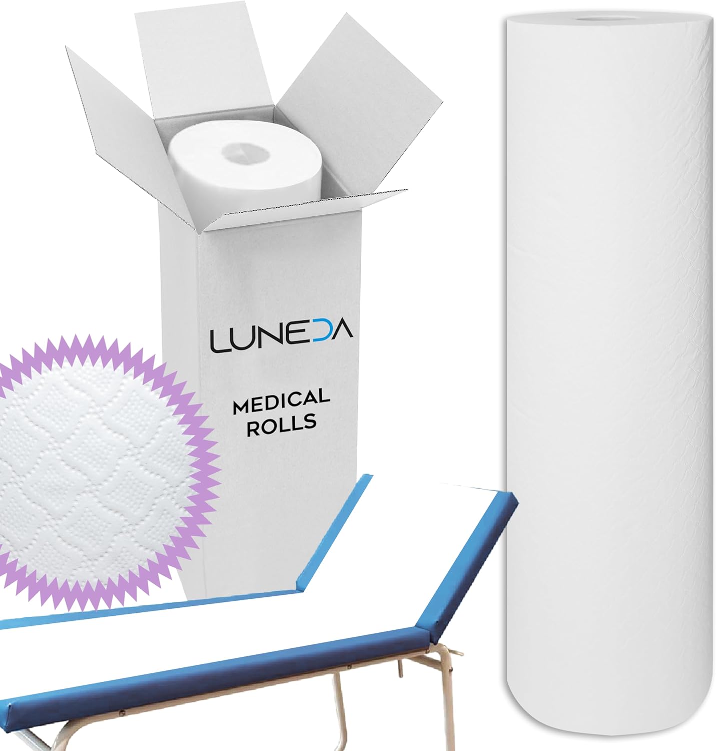 LUNEDA 1 Sheet for Cot, Beautician, Medical, Massage, Physiotherapy, Made in Italy, Professional, Disposable, Cellulose Paper, H 60 cm (1 Piece) LUNEDA 1 Sheet for Cot, Beautician, Medical, Massage, Physiotherapy, Made in Italy, Professional, Disposable, Cellulose Paper, H 60 cm (1 Piece)