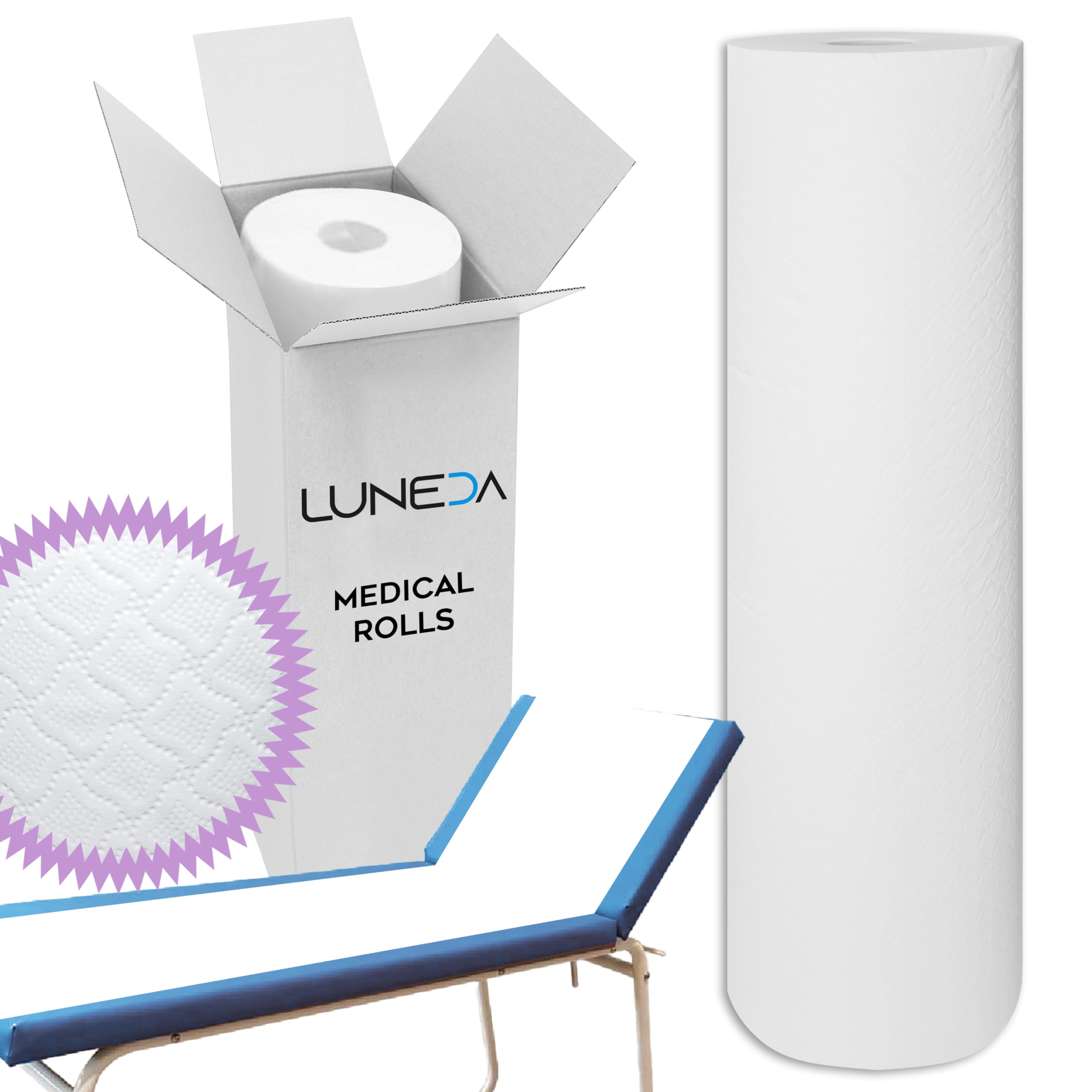 LUNEDA 1 Drap de lit, esthéticienne, médecin, Massage, physiothérapie, fabriqué en Italie, Professionnel, jetable, en Papier Cellulose, h 60 cm (1 pc.)