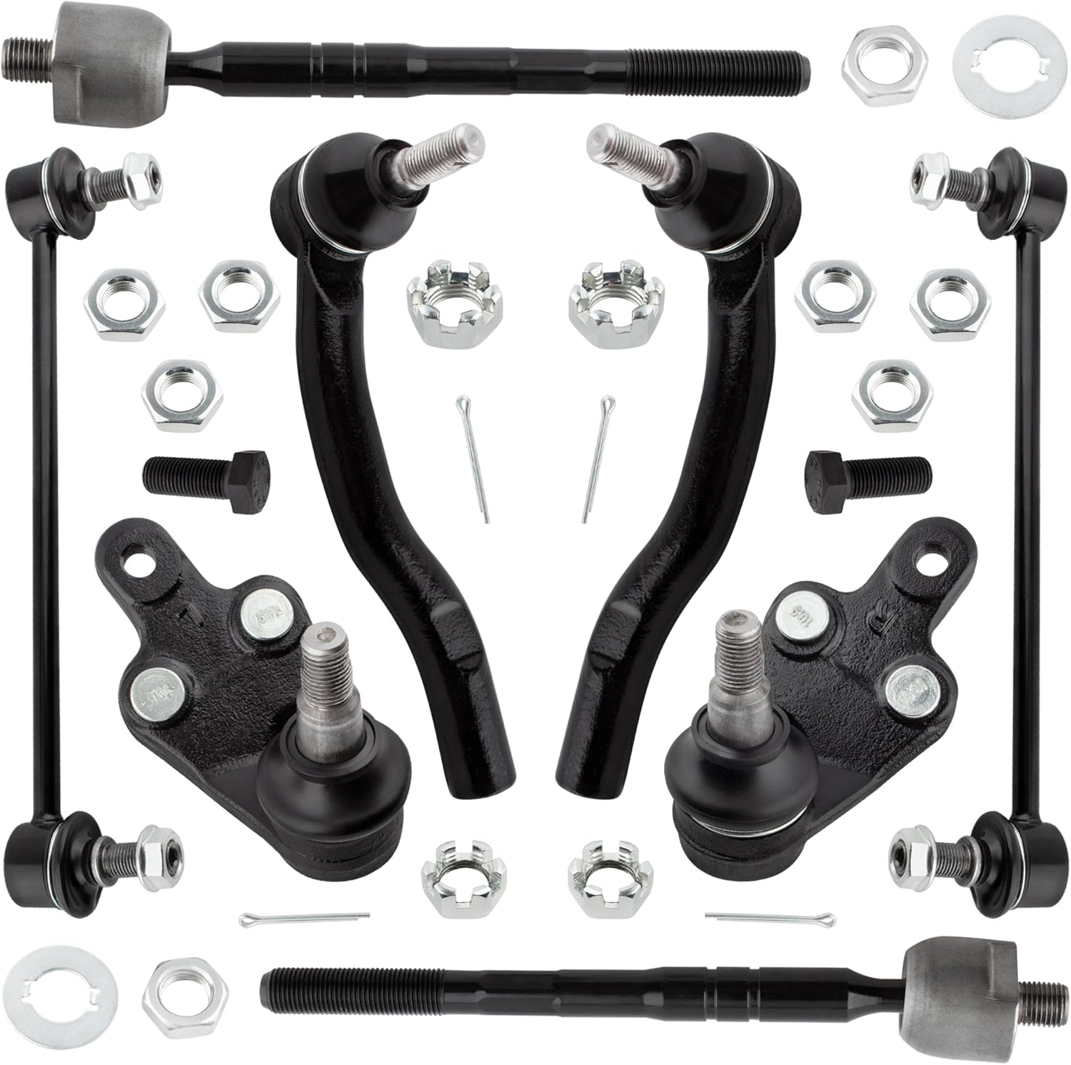 8Pcs Front Inner Outer Tie Rods End + Stabilizer Sway Bar End Link + Lower Ball Joints Kit Fit For Toyota Camry 2007 2009 2010 2011 Replace# K500044 K500043 ES80603 ES80602 EV800306 K750123