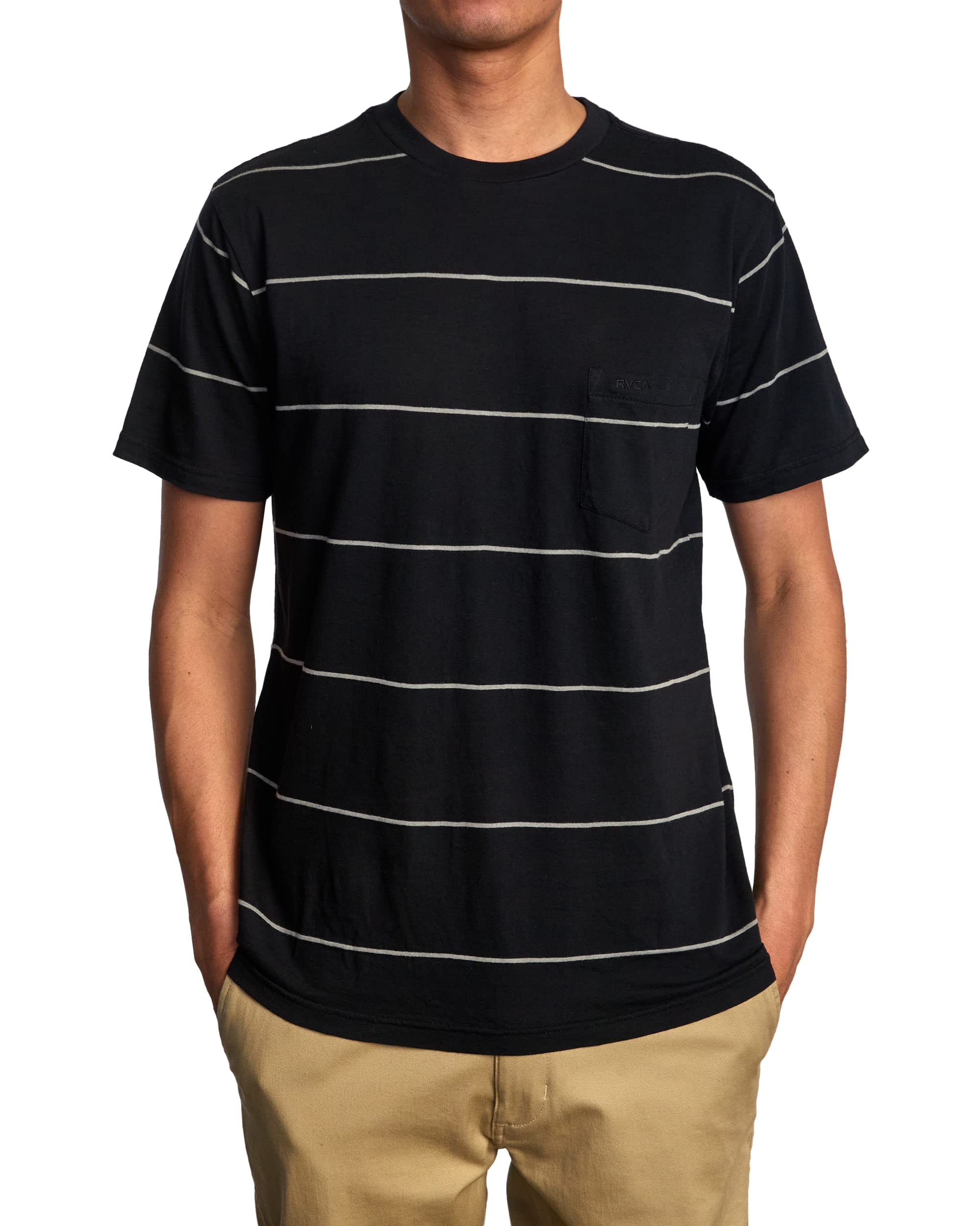 RVCA mens Rvca S/S Pigment Stripe Pocket Tee T-Shirt (pack of 1)