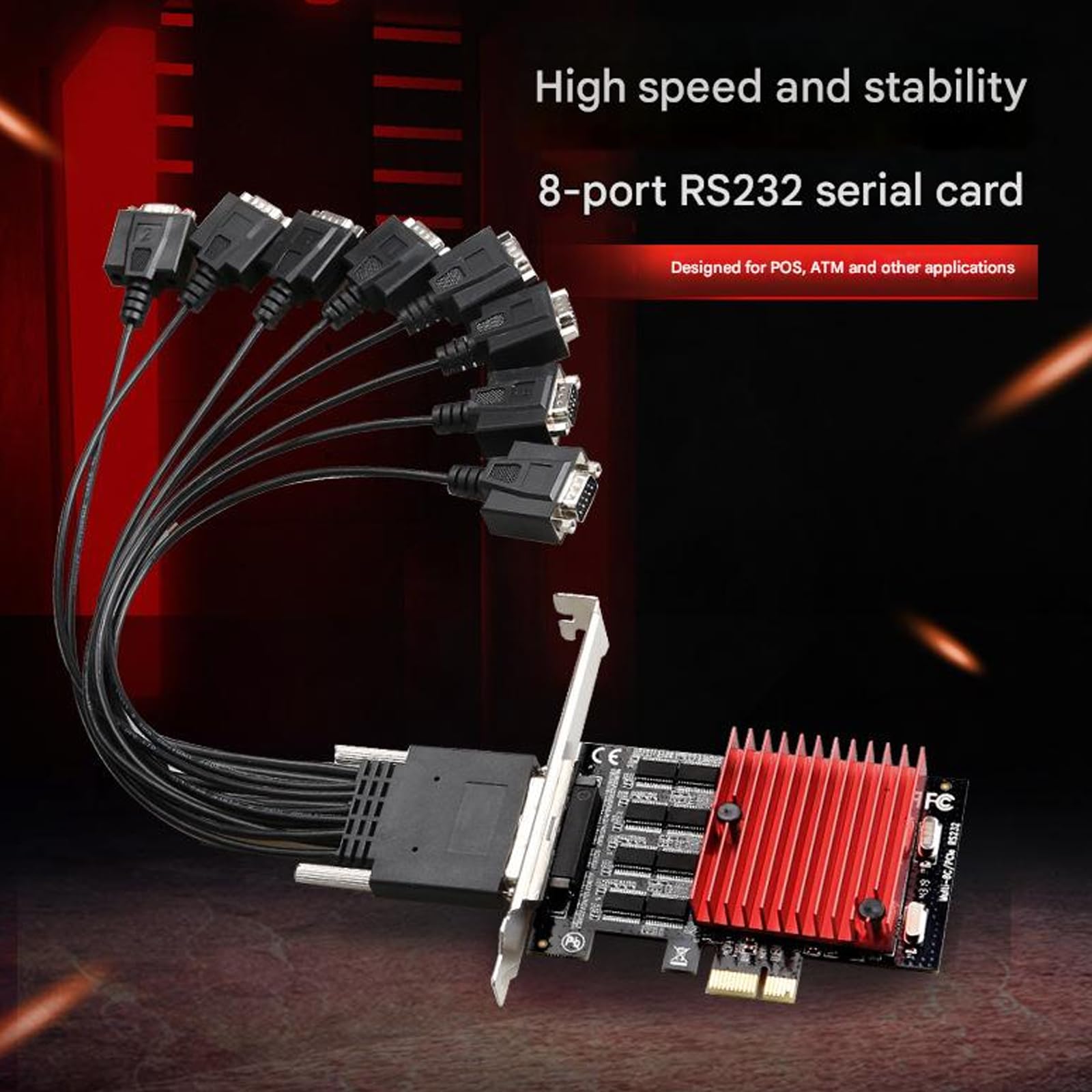 COOLHOOD PCIE a 8 porte RS232 Adattatore di espansione Adattatore di espansione Controller Accessori di espansione del gioco Computer