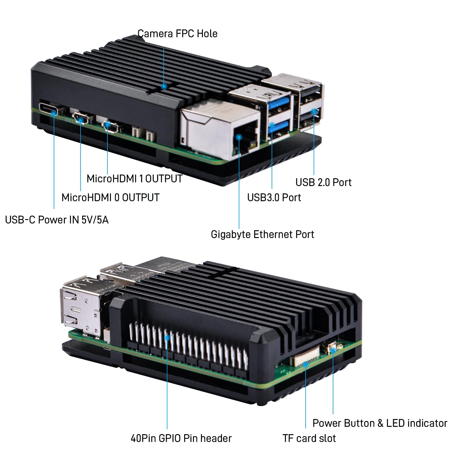 Raspberrry Pi 5 8GB ケース・ファン付き Amazon.co.jp: GeeekPi アルミニウム ブラック ケース ラジエーター