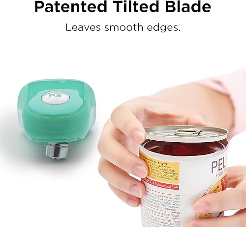 Miniatura 3 de Kitchen Mama Abrelatas eléctrico One Touch abre latas con una pulsación de botón, parada automática, diseño ergonómico, borde liso, inalámbrico,