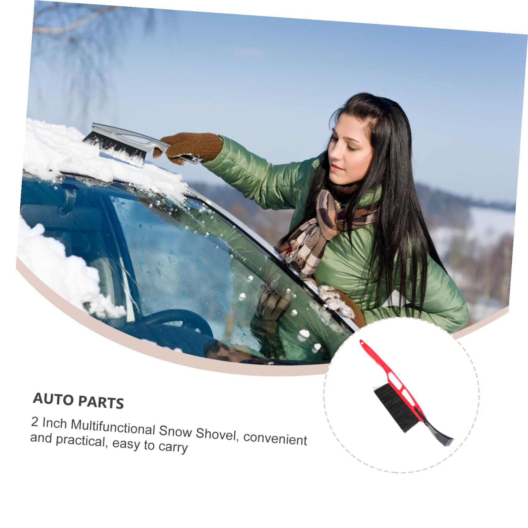 Abaodam Pala da Neve Multifunzionale Pala Spazzaneve Nevicare Ghiaccio per Auto Pale Raschietto per Ghiaccio Raschietto per Auto Pala da Neve sul Tetto Plastica Colore Casuale