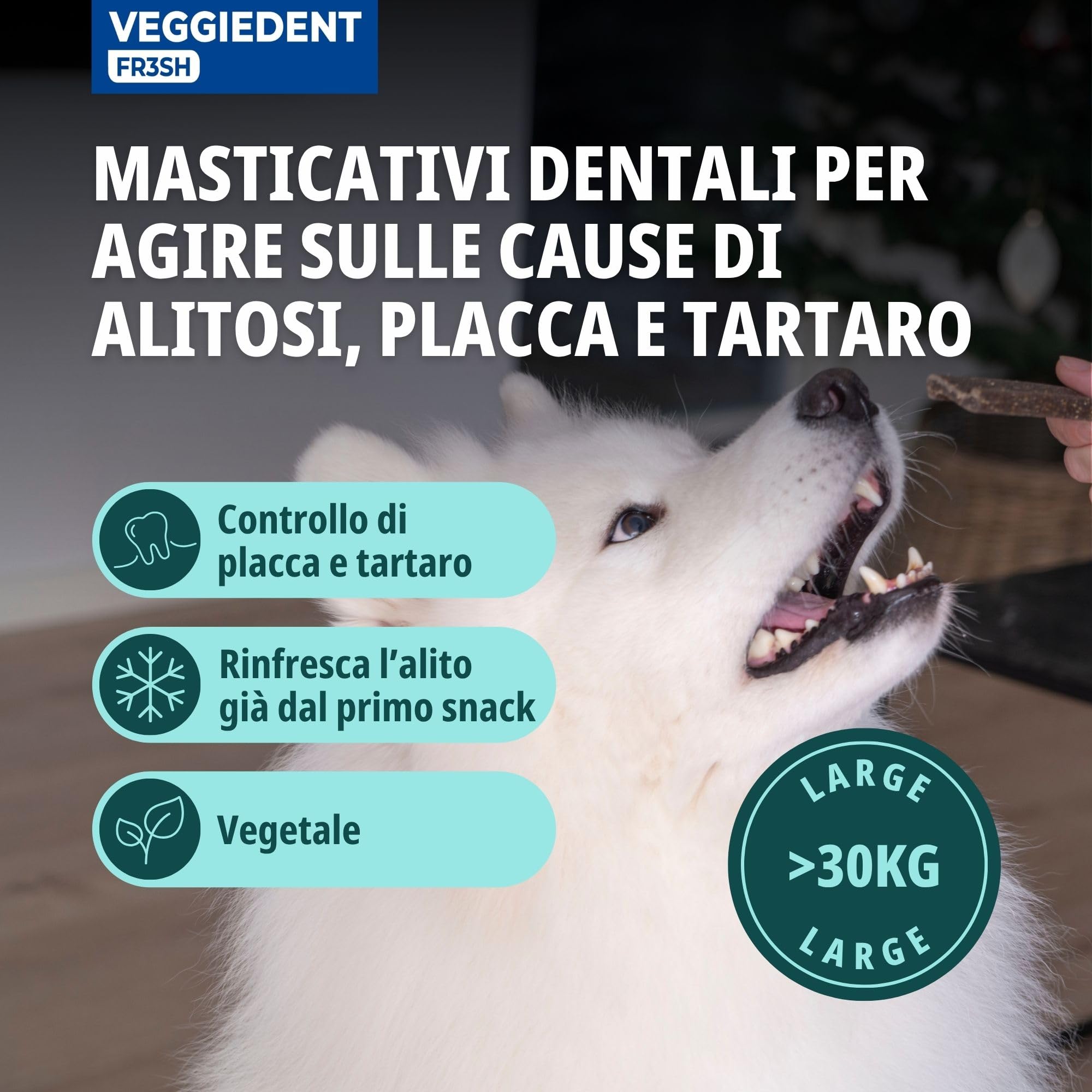Virbac Veggiedent 15 Strisce per Cani Oltre 13,6 Kilogram Taglia L