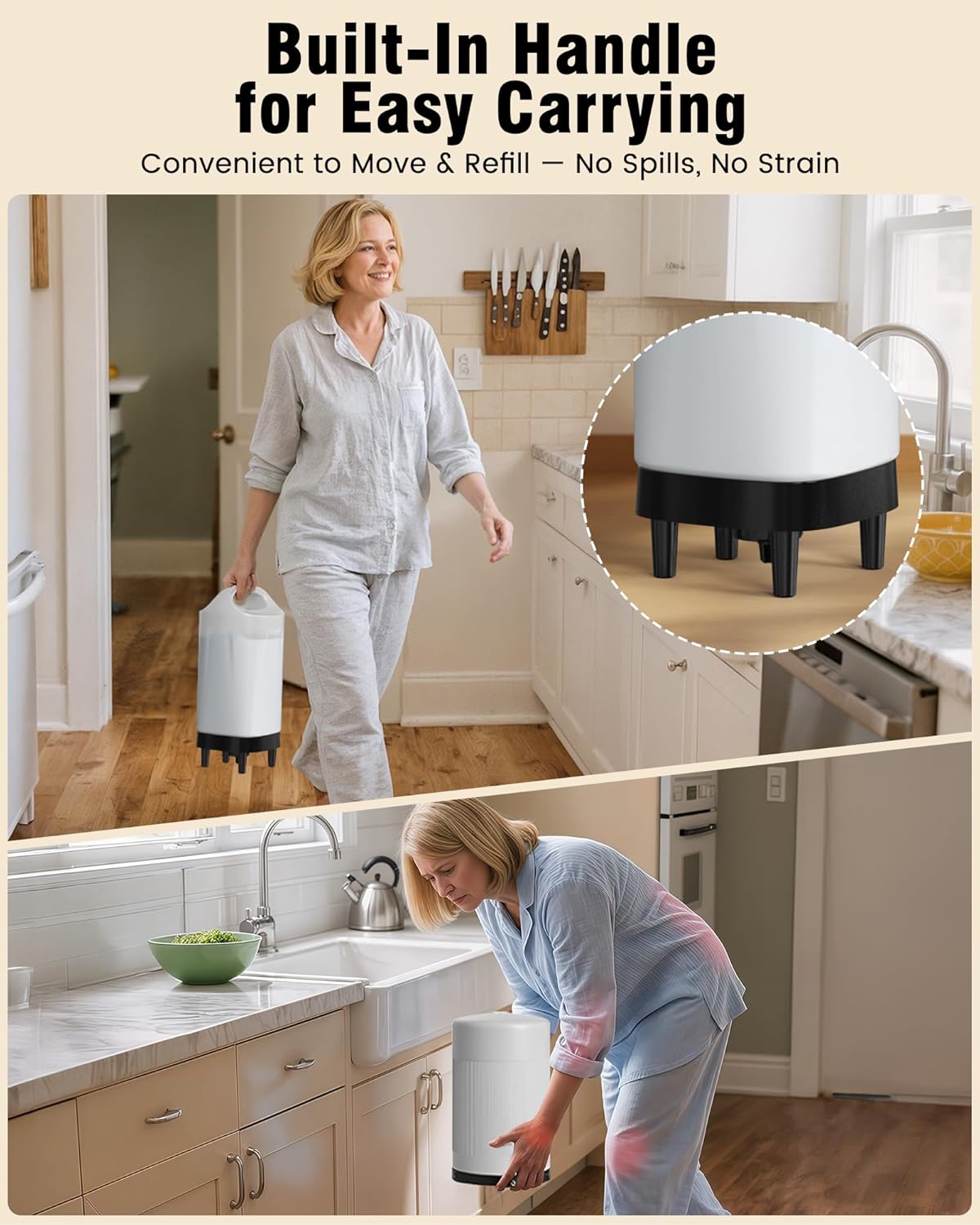 Automatic Dog Water Bowl Dispenser - 2.4 Gallon Stainless Steel Gravity Pet Water Feeder with Ergonomic Handle Design Anti Splash Drinking Bowl Without Filter Easy to Clean Multi Pet Use - Image 3