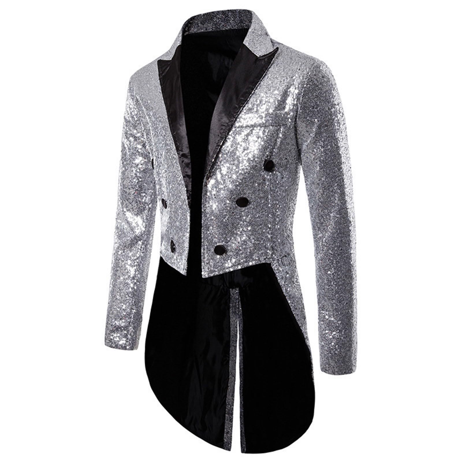 Blazers pour homme à sequins veste queue-de-morue slim - 3