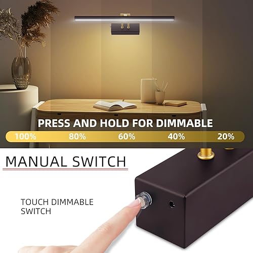 Miniatura 4 de RAIFOOLLY Luz de imagen inalámbrica operada por batería, luz negra de 17 pulgadas con control remoto, atenuador y luces de arte regulables para