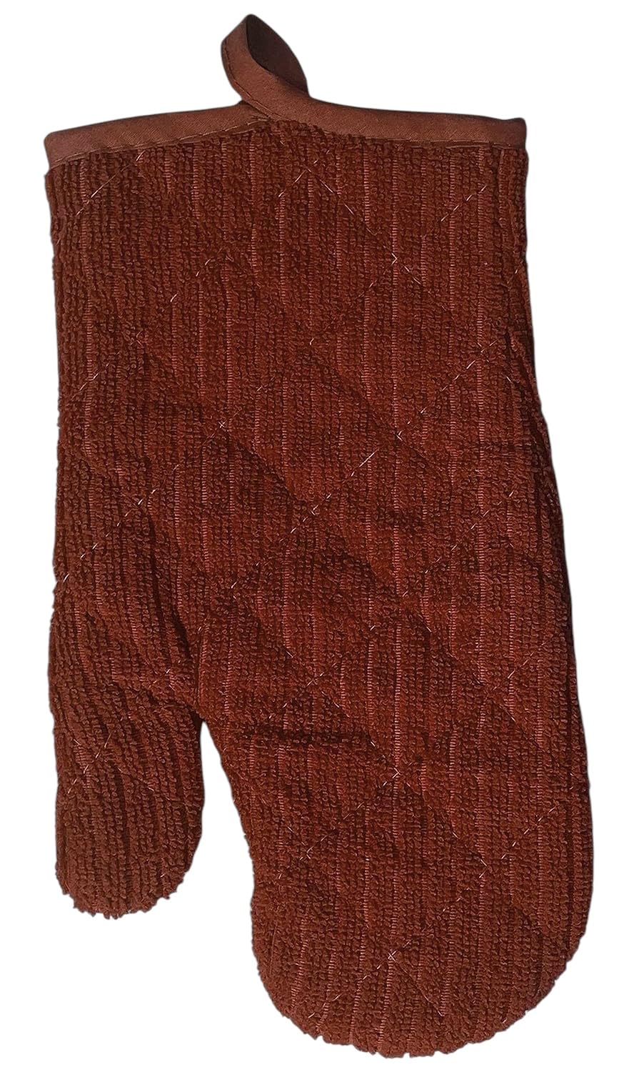 Set of 4, 100% Polyester 1 Kitchen Towel, 1 Dishcloth, 1 Potholder, 1 Oven mitt Kitchen Linen Set for Kitchen Décor for Cooking, Baking, Barbecue (Chololate Brown)