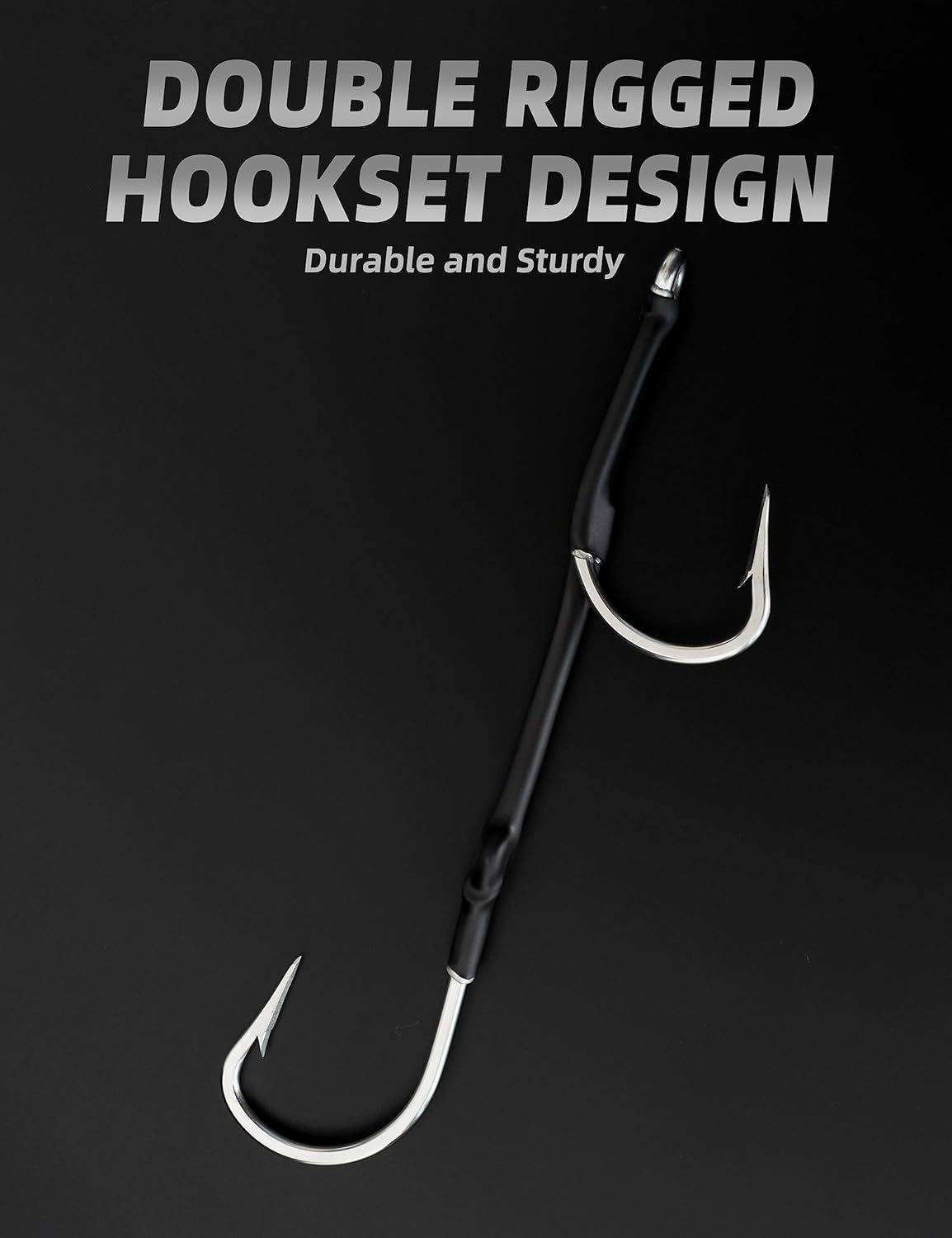 BLUEWING Double Rigged SS Southern Bend Hookset 2/5pcs Stainless Steel Big Game Trolling Hooks for Saltwater Fishing
