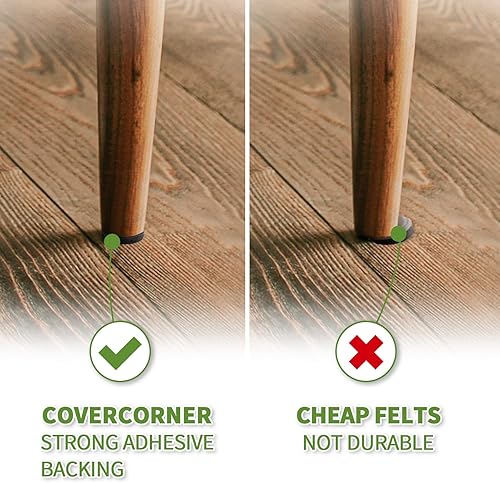 Miniatura 4 de COVERCORNER Almohadillas de fieltro para muebles de madera dura, 48 unidades, almohadillas de muebles, protectores de suelo para pisos de madera