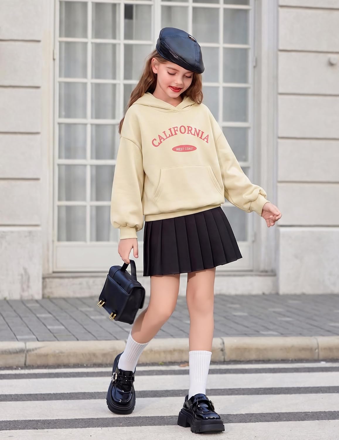 Arshinet Girls 2 Piece Outfits Oversized Sweatshirt and Sweatpant Sweatsuit image 4