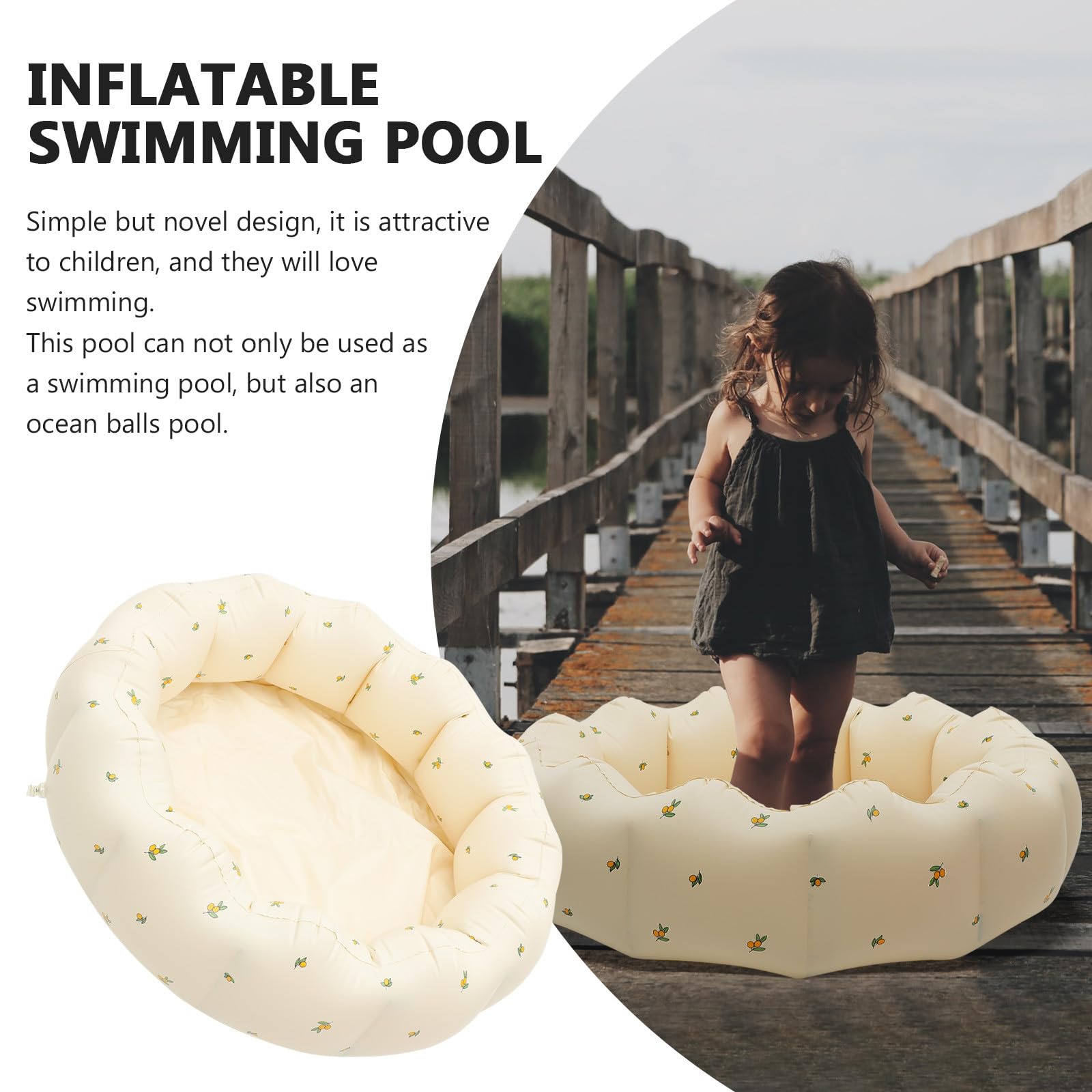 Pataugeoire Gonflable Fleur PVC Blanc pour Bébés et Garçon et Filles